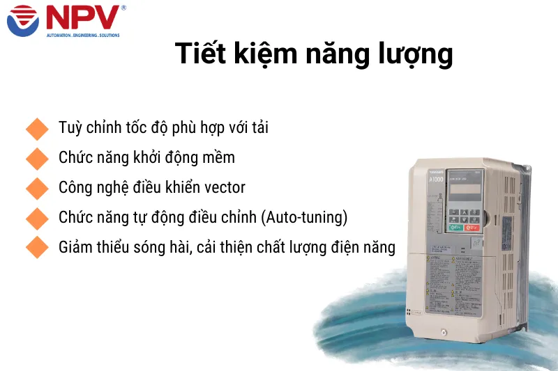 Khả năng tiết kiệm năng lượng của biến tần Yaskawa A1000