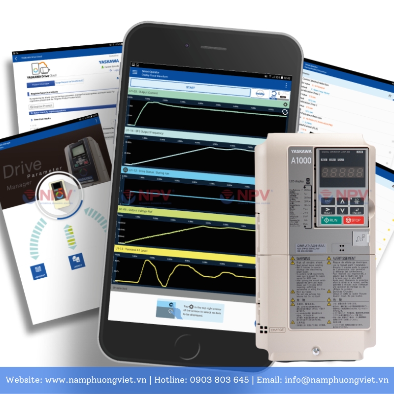 Thuận tiện theo dõi hoạt động của biến tần Yaskawa A1000 qua ứng dụng