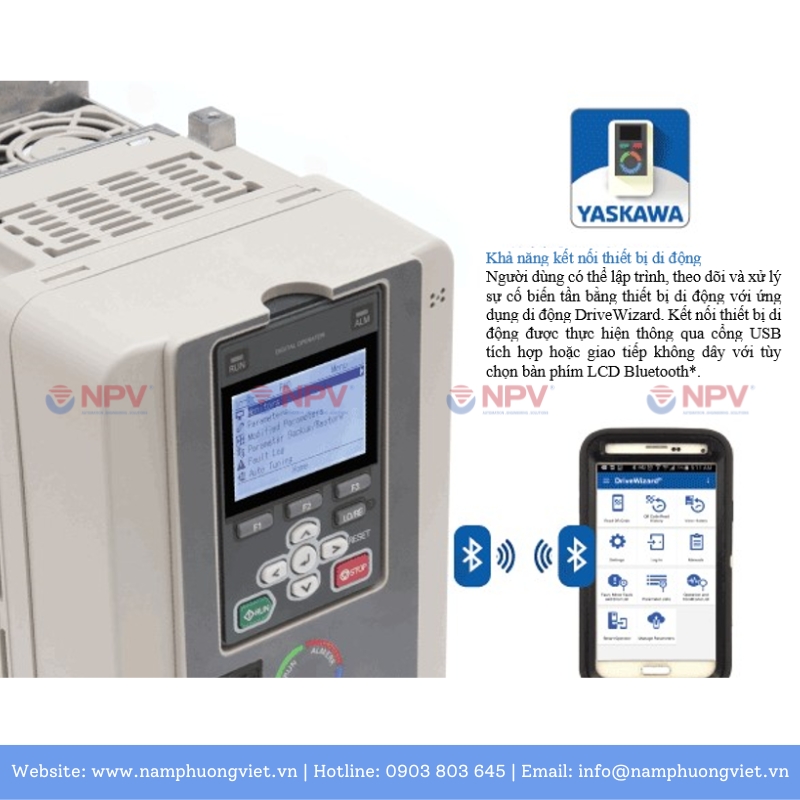 Kết nối dễ dàng là trong các tính năng của biến tần Yaskawa GA700