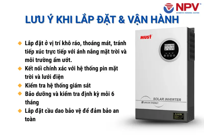 Những lưu ý khi lắp đặt và vận hành biến tần NLMT