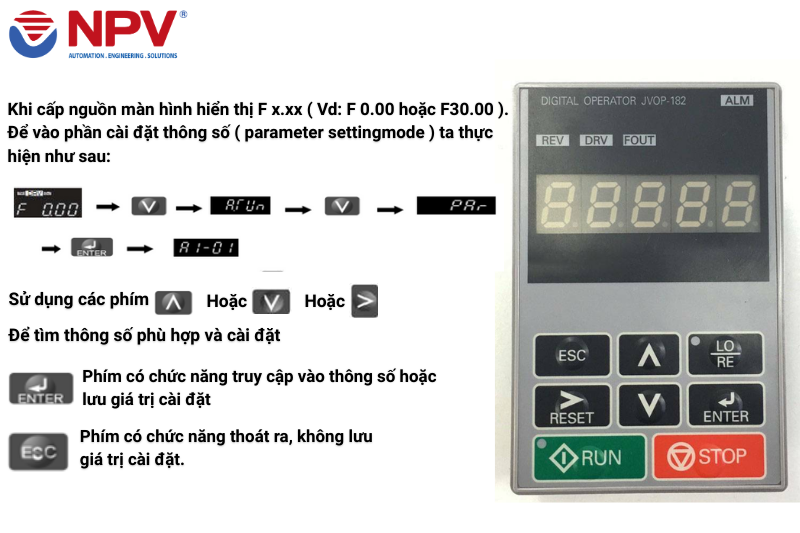 Hướng dẫn sử dụng màn hình biến tần Yaskawa E1000